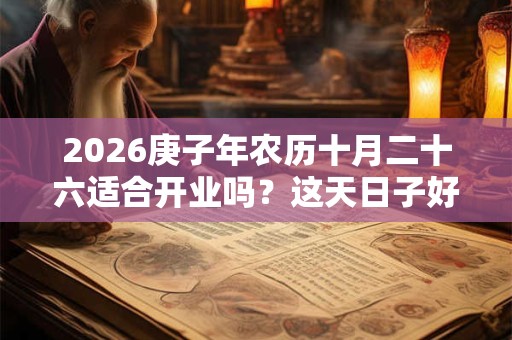 2026庚子年农历十月二十六适合开业吗？这天日子好吗
