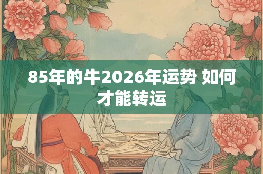85年的牛2026年运势 如何才能转运 85年的牛2026年运势 如何才能转运