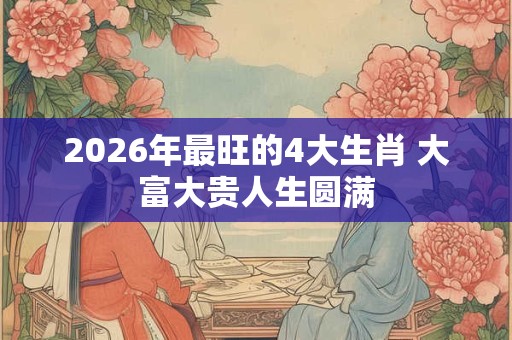 2026年最旺的4大生肖 大富大贵人生圆满 2026年最旺的4大生肖 大富大贵人生圆满