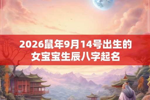 2026鼠年9月14号出生的女宝宝生辰八字起名 2026鼠年9月14号出生的女宝宝生辰八字起名