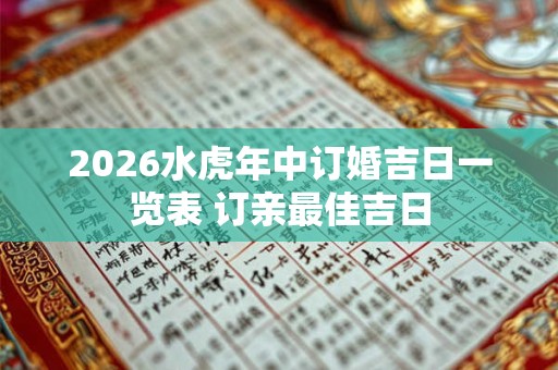 2026水虎年中订婚吉日一览表 订亲最佳吉日