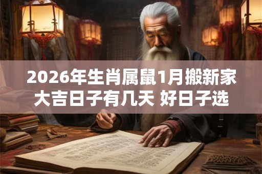 2026年生肖属鼠1月搬新家大吉日子有几天 好日子选择 2026年生肖属鼠1月搬新家大吉日子有几天 好日子选择