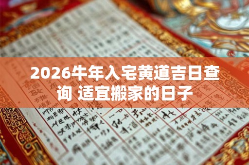 2026牛年入宅黄道吉日查询 适宜搬家的日子 2026牛年入宅黄道吉日查询 适宜搬家的日子