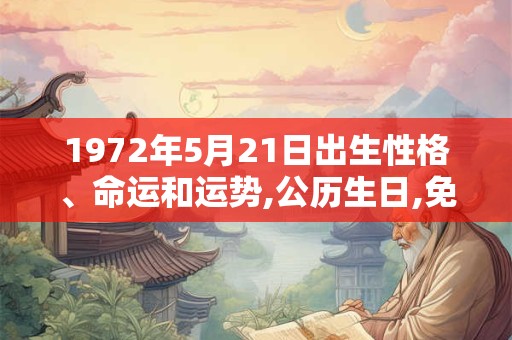 1972年5月21日出生性格、命运和运势,公历生日,免费算命