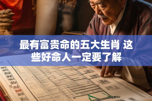 最有富贵命的五大生肖 这些好命人一定要了解 最有富贵命的五大生肖 这些好命人一定要了解