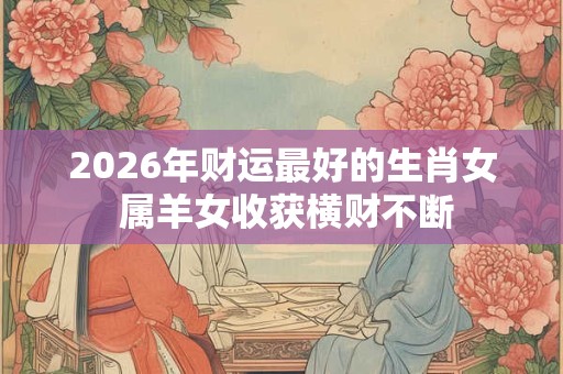 2026年财运最好的生肖女 属羊女收获横财不断