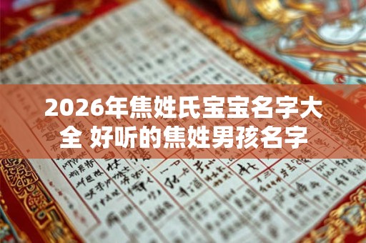 2026年焦姓氏宝宝名字大全 好听的焦姓男孩名字