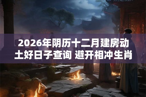2026年阴历十二月建房动土好日子查询 避开相冲生肖
