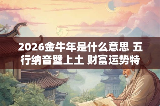 2026金牛年是什么意思 五行纳音壁上土 财富运势特别好