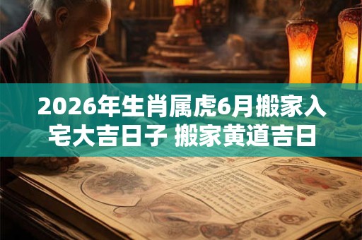 2026年生肖属虎6月搬家入宅大吉日子 搬家黄道吉日 2026年生肖属虎6月搬家入宅大吉日子 搬家黄道吉日