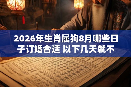 2026年生肖属狗8月哪些日子订婚合适 以下几天就不错 2026年生肖属狗8月哪些日子订婚合适 以下几天就不错