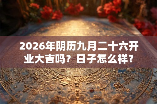 2026年阴历九月二十六开业大吉吗?日子怎么样? 2026年阴历九月二十六开业大吉吗?日子怎么样?