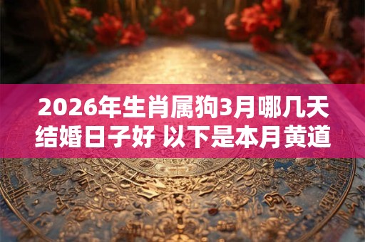 2026年生肖属狗3月哪几天结婚日子好 以下是本月黄道吉日 2026年生肖属狗3月哪几天结婚日子好 以下是本月黄道吉日