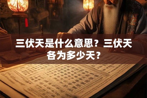 三伏天是什么意思?三伏天各为多少天? 三伏天是什么意思?三伏天各为多少天?