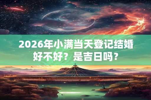 2026年小满当天登记结婚好不好?是吉日吗? 2026年小满当天登记结婚好不好?是吉日吗?