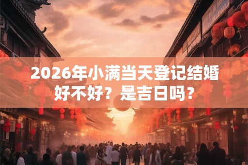 2026年小满当天登记结婚好不好？是吉日吗？