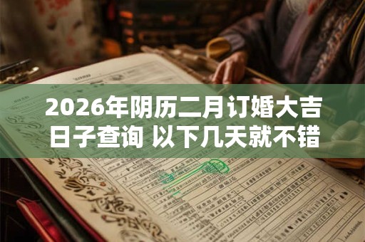 2026年阴历二月订婚大吉日子查询 以下几天就不错