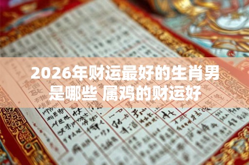 2026年财运最好的生肖男是哪些 属鸡的财运好