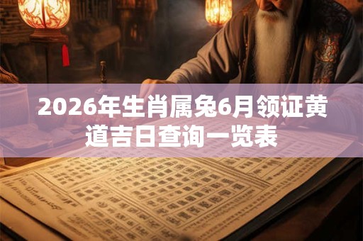 2026年生肖属兔6月领证黄道吉日查询一览表 2026年生肖属兔6月领证黄道吉日查询一览表