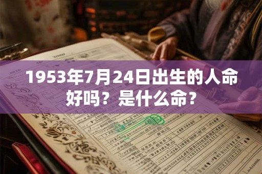 1953年7月24日出生的人命好吗？是什么命？