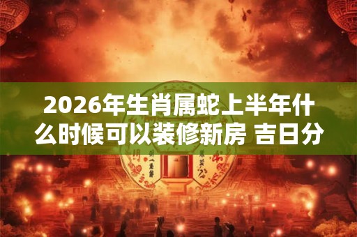 2026年生肖属蛇上半年什么时候可以装修新房 吉日分析 2026年生肖属蛇上半年什么时候可以装修新房 吉日分析