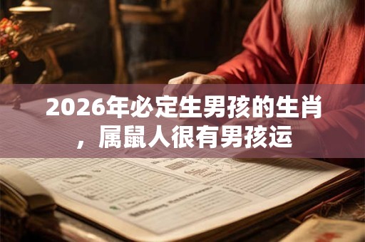 2026年必定生男孩的生肖，属鼠人很有男孩运