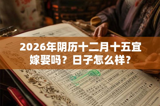 2026年阴历十二月十五宜嫁娶吗?日子怎么样? 2026年阴历十二月十五宜嫁娶吗?日子怎么样?