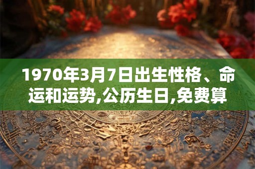1970年3月7日出生性格、命运和运势,公历生日,免费算命