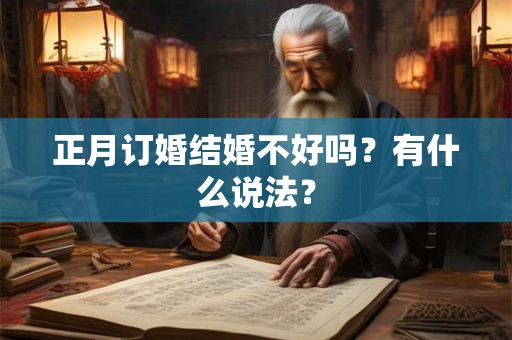 正月订婚结婚不好吗?有什么说法? 正月订婚结婚不好吗?有什么说法?