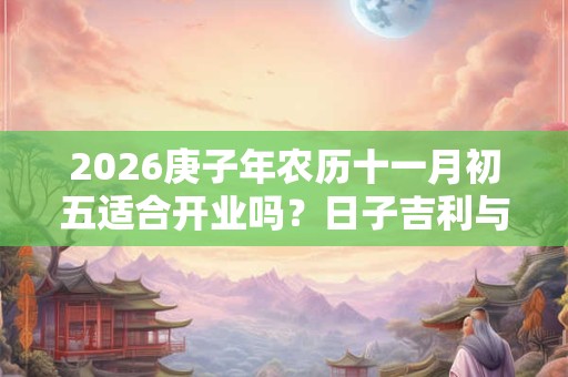 2026庚子年农历十一月初五适合开业吗？日子吉利与八字有关