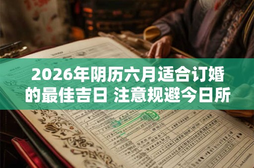 2026年阴历六月适合订婚的最佳吉日 注意规避今日所冲