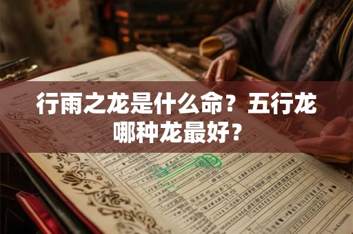 行雨之龙是什么命？五行龙哪种龙最好？