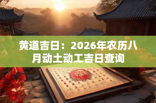 黄道吉日：2026年农历八月动土动工吉日查询