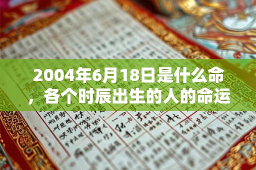 2004年6月18日是什么命,各个时辰出生的人的命运 2004年6月18日是什么命,各个时辰出生的人的命运
