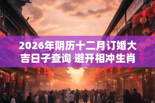 2026年阴历十二月订婚大吉日子查询 避开相冲生肖 2026年阴历十二月订婚大吉日子查询 避开相冲生肖