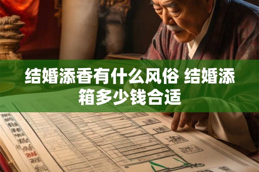 结婚添香有什么风俗 结婚添箱多少钱合适 结婚添香有什么风俗 结婚添箱多少钱合适