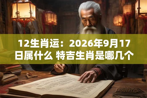 12生肖运：2026年9月17日属什么 特吉生肖是哪几个