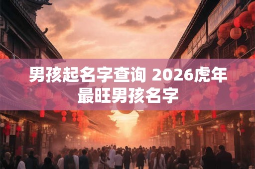 男孩起名字查询 2026虎年最旺男孩名字 男孩起名字查询 2026虎年最旺男孩名字
