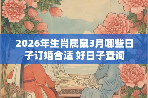2026年生肖属鼠3月哪些日子订婚合适 好日子查询 2026年生肖属鼠3月哪些日子订婚合适 好日子查询