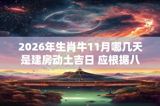 2026年生肖牛11月哪几天是建房动土吉日 应根据八字查询 2026年生肖牛11月哪几天是建房动土吉日 应根据八字查询