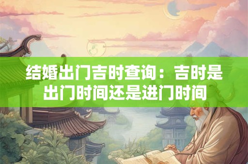 结婚出门吉时查询:吉时是出门时间还是进门时间 结婚出门吉时查询:吉时是出门时间还是进门时间