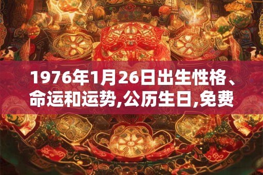 1976年1月26日出生性格、命运和运势,公历生日,免费算命 1976年1月26日出生性格、命运和运势,公历生日,免费算命