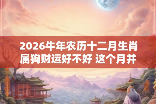 2026牛年农历十二月生肖属狗财运好不好 这个月并不缺钱花 2026牛年农历十二月生肖属狗财运好不好 这个月并不缺钱花
