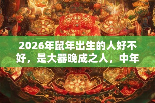 2026年鼠年出生的人好不好，是大器晚成之人，中年实现财务自由