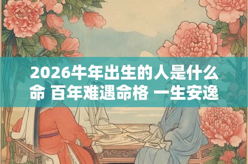 2026牛年出生的人是什么命 百年难遇命格 一生安逸富足 2026牛年出生的人是什么命 百年难遇命格 一生安逸富足