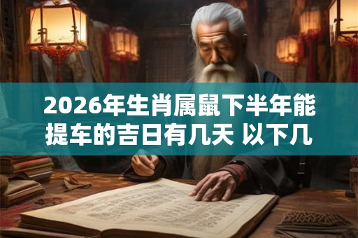 2026年生肖属鼠下半年能提车的吉日有几天 以下几日不错 2026年生肖属鼠下半年能提车的吉日有几天 以下几日不错