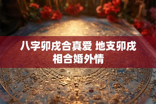 八字卯戌合真爱 地支卯戌相合婚外情