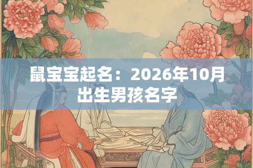鼠宝宝起名:2026年10月出生男孩名字 鼠宝宝起名:2026年10月出生男孩名字
