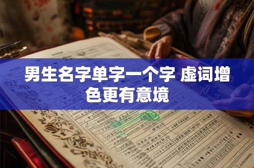 男生名字单字一个字 虚词增色更有意境 男生名字单字一个字 虚词增色更有意境