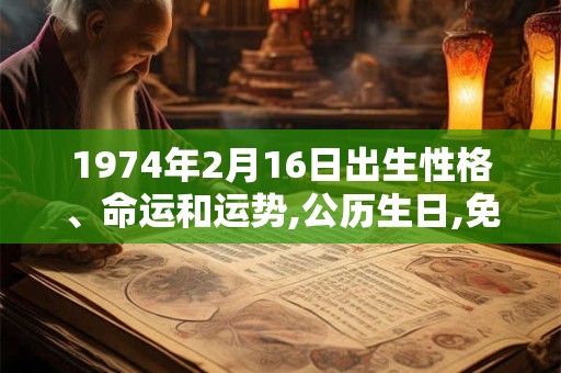 1974年2月16日出生性格、命运和运势,公历生日,免费算命 1974年2月16日出生性格、命运和运势,公历生日,免费算命